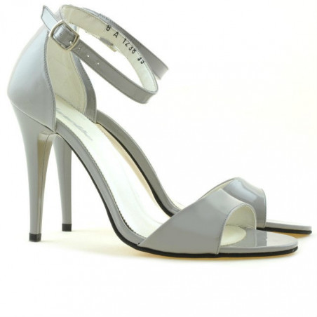 Damen Sandalen 1238 hellgrauer Lack