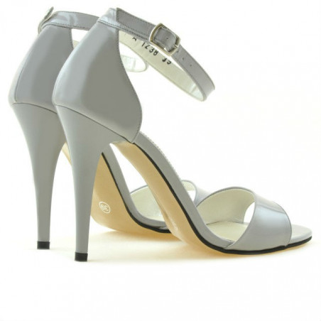 Damen Sandalen 1238 hellgrauer Lack