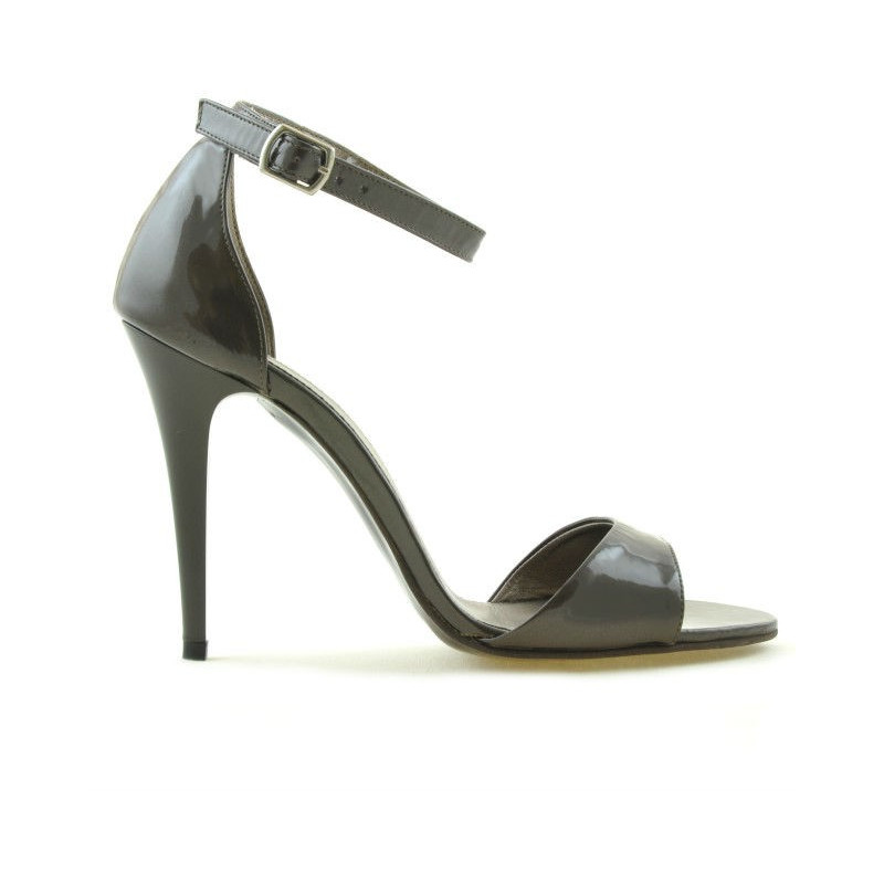 Damen Sandalen 1238 Lack braun Perlmutt