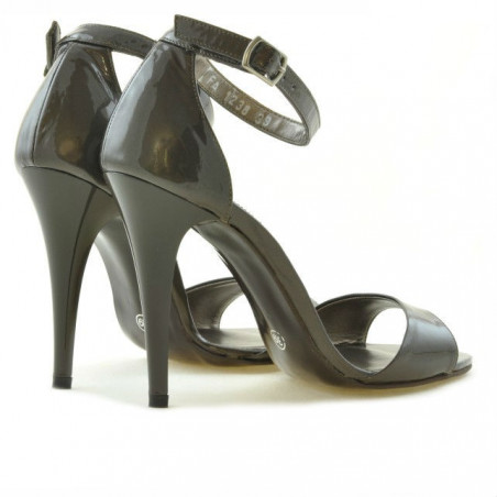 Damen Sandalen 1238 Lack braun Perlmutt