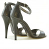 Damen Sandalen 1238 Lack braun Perlmutt