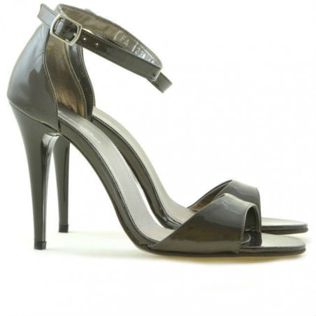Damen Sandalen 1238 Lack braun Perlmutt