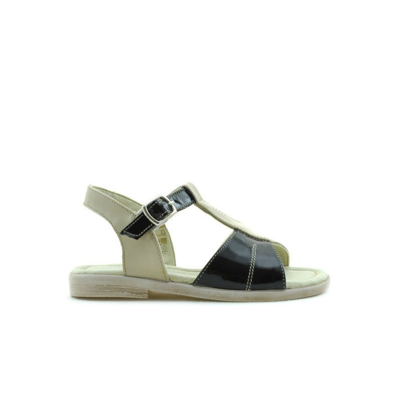 Kleinkindersandalen 40c Lack beige+schwarz