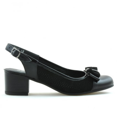 Damensandalen 5013 in kombiniertem schwarzem Lackleder