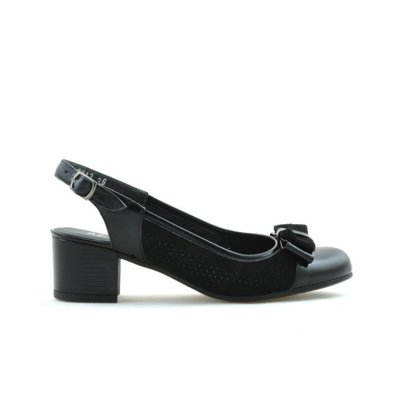 Damensandalen 5013 in kombiniertem schwarzem Lackleder