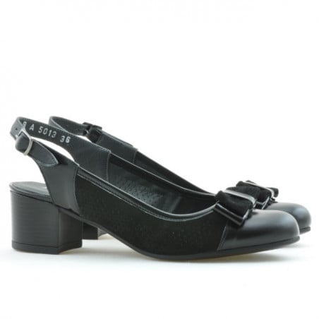 Damensandalen 5013 in kombiniertem schwarzem Lackleder