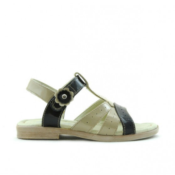 Kleinkindersandalen 18c Lack Beige+Schwarz Kleinkindersandalen 18c Lack Beige+Schwarz