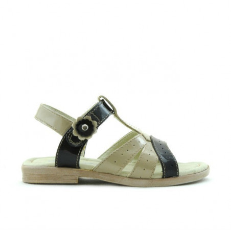 Kleinkindersandalen 18c Lack Beige+Schwarz