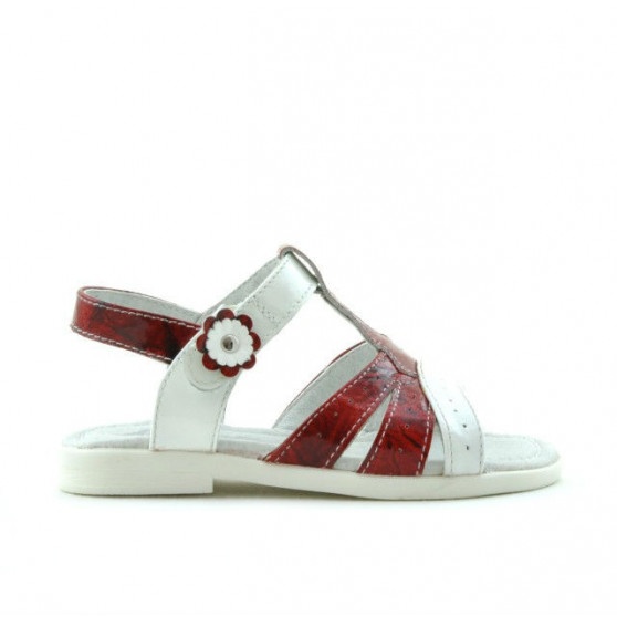 Kleinkind-Sandalen 18c Lack Rot+Weiß