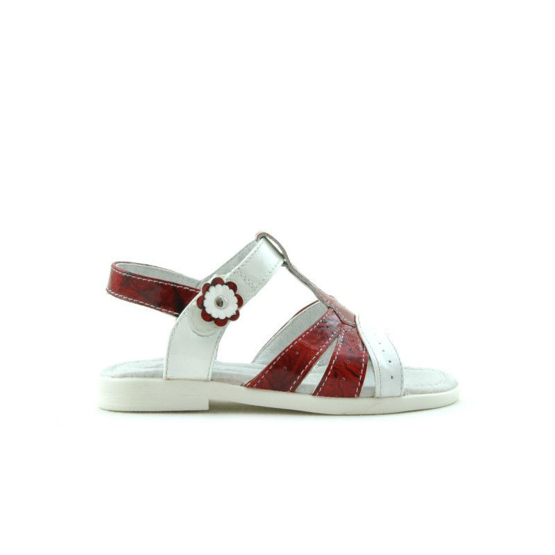 Kleinkind-Sandalen 18c Lack Rot+Weiß