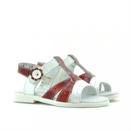 Kleinkind-Sandalen 18c Lack Rot+Weiß