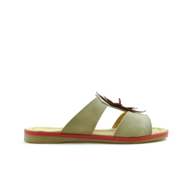 Damen Sandalen 5008 braun+rot