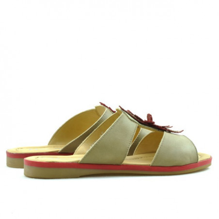 Damen Sandalen 5008 braun+rot
