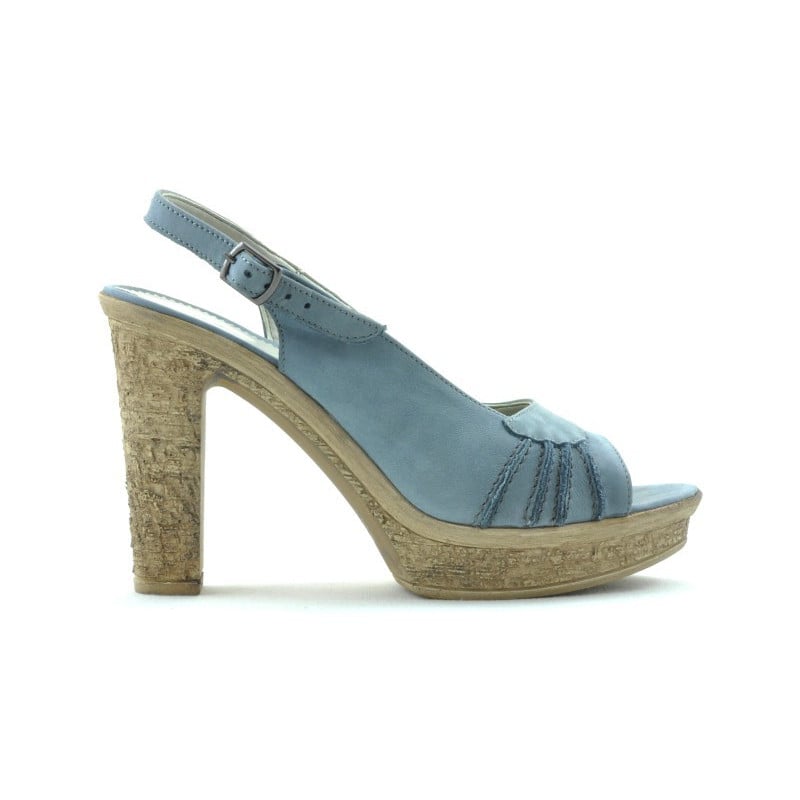 Damen Sandalen 597 blau Veloursleder