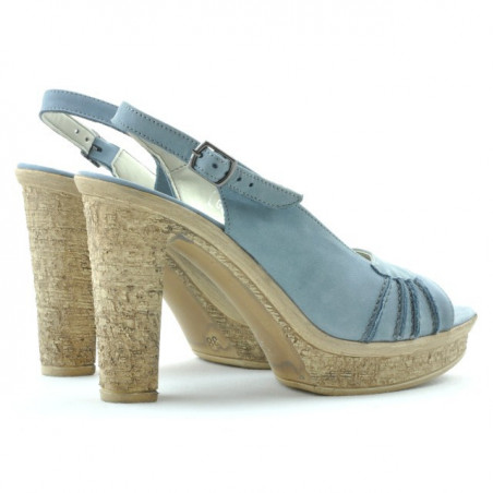 Damen Sandalen 597 blau Veloursleder
