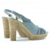 Damen Sandalen 597 blau Veloursleder