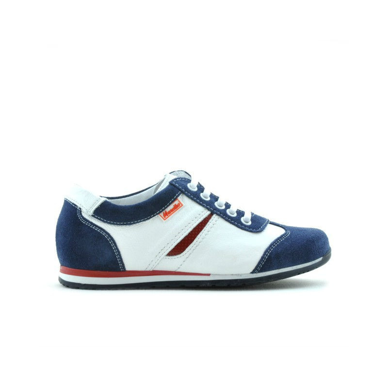 Kinderschuhe 136 Indigo Velours+Weiß