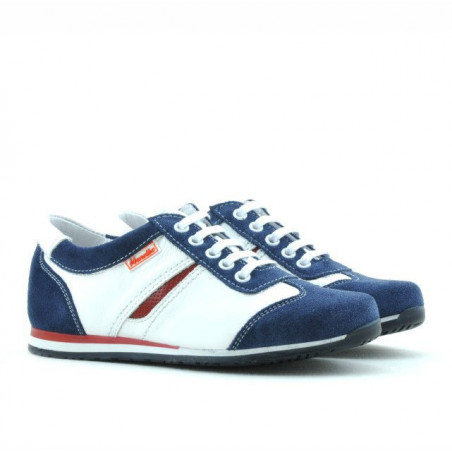 Kinderschuhe 136 Indigo Velours+Weiß