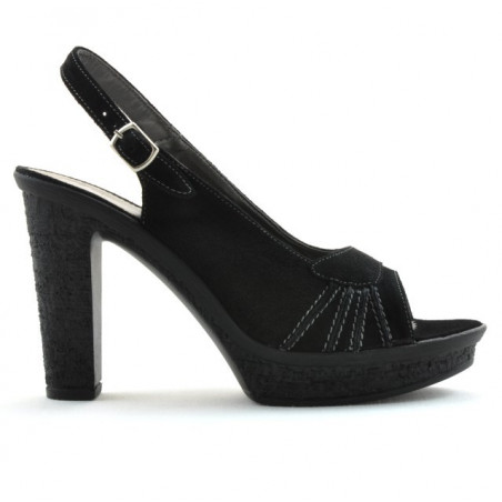 Damensandale 597 Schwarz Velours
