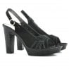 Damensandale 597 Schwarz Velours