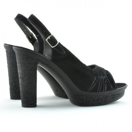 Damensandale 597 Schwarz Velours