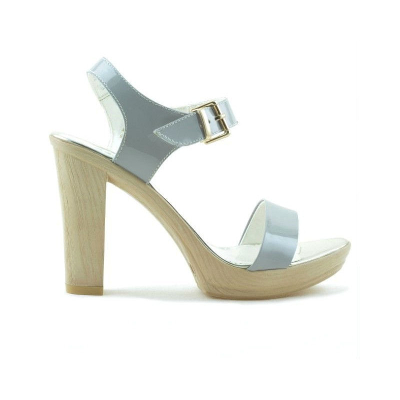 Damen Sandalen 5022 Lack Grau