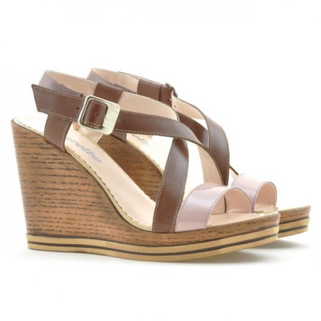Damen Sandalen 5016 rosa lack kombiniert
