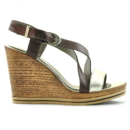 Damen Sandalen 5016 kombiniert gold