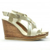 Damen Sandalen 5016 Lack Beige Kombiniert