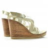 Damen Sandalen 5016 Lack Beige Kombiniert