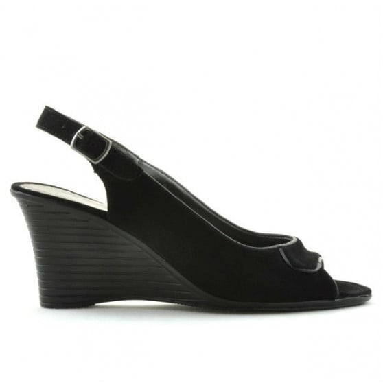 Damen Sandalen 596 Schwarz Veloursleder Damen Sandalen 596 Schwarz Veloursleder