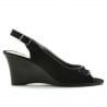 Damen Sandalen 596 Schwarz Veloursleder
