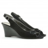 Damen Sandalen 596 Schwarz Veloursleder