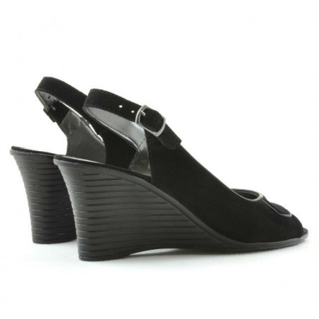 Damen Sandalen 596 Schwarz Veloursleder