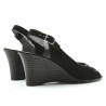 Damen Sandalen 596 Schwarz Veloursleder