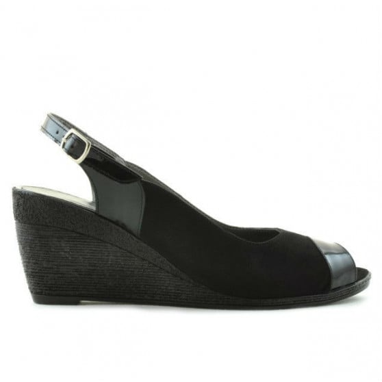 Damensandalen 5019 in schwarzem Lack kombiniert Damensandalen 5019 in schwarzem Lack kombiniert