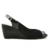 Damensandalen 5019 in schwarzem Lack kombiniert