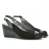 Damensandalen 5019 in schwarzem Lack kombiniert