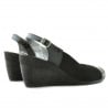 Damensandalen 5019 in schwarzem Lack kombiniert