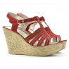 Damensandalen 598 Rot Veloursleder