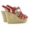 Damensandalen 598 Rot Veloursleder