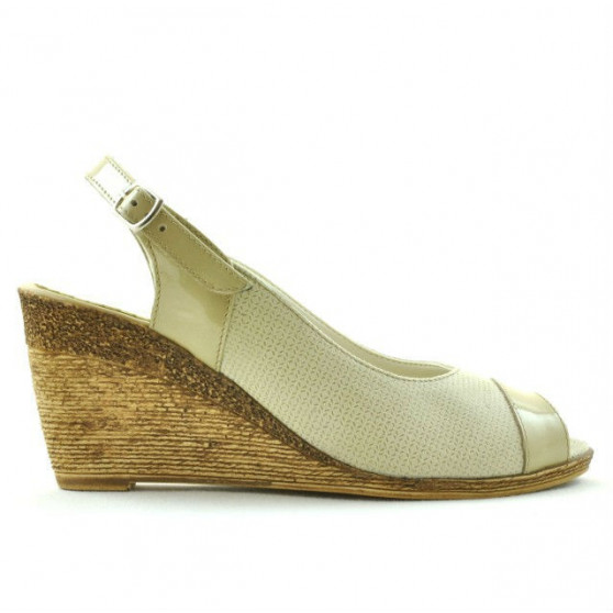Damensandalen 5019 beige Lack kombiniert Damensandalen 5019 beige Lack kombiniert