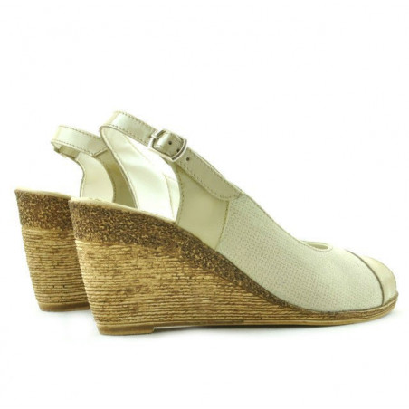 Damensandalen 5019 beige Lack kombiniert