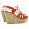Damen Sandalen 598 Korallenrot Velours