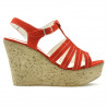 Damen Sandalen 598 Korallenrot Velours