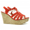 Damen Sandalen 598 Korallenrot Velours