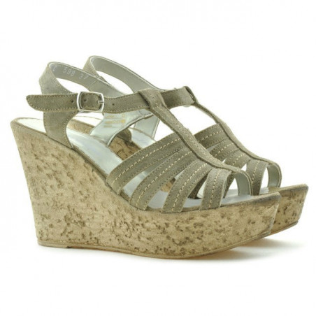Damensandalen 598 Sand Velours