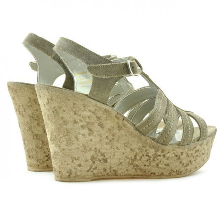 Damensandalen 598 Sand Velours
