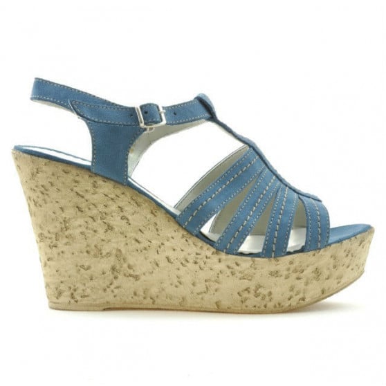 Damen Sandalen 598 blau Velours Damen Sandalen 598 blau Velours