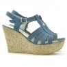 Damen Sandalen 598 blau Velours